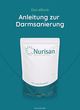 Mit dem Nurisan eBook "Anleitung zur Darmsanierung" bekommst du wertvolle Tipps und Tricks und eine leichvertändliche Anleitung an die Hand. Geschrieben von Ernährungsberater Dario Schwella.