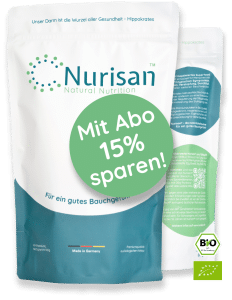 Vorderseite Produktbild Nurisan Vorratspack 600g im Abo 15% sparen - darmoptimiertes Superfood mit EU Bio-Logo und deutschem Bio-Siegel