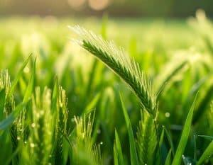 Die Gerste (Hordeum vulgare) ist eine der ältesten domestizierten Getreidearten und gehört zur Familie der Süßgräser. Sie wird als Lebensmittel, Futtermittel und Braumittel verwendet. Sie ist reich an Kohlenhydraten, Proteinen und Ballaststoffen, insbesondere an den gesundheitsfördernden Beta-Glucanen. Die Pflanze ist durch ihre langen, charakteristischen Grannen zu erkennen, die die Ähren umgeben.