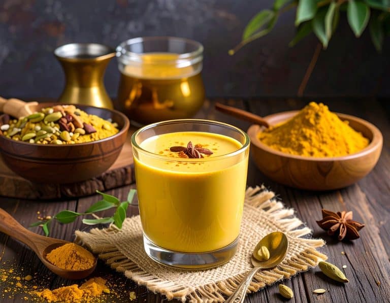 Goldene Milch wirkt durch ihre Inhaltsstoffe, insbesondere das Curcumin aus Kurkuma, entzündungshemmend und antioxidativ. Sie kann das Immunsystem stärken und die Verdauung fördern. Weitere Zutaten wie Ingwer und Pfeffer verstärken diese Effekte, indem sie die Aufnahme von Curcumin verbessern und selbst entzündungshemmende sowie verdauungsfördernde Eigenschaften besitzen.