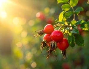 Hagebutten gelten als Superfood, da sie einen sehr hohen Gehalt an Vitamin C aufweisen. Vitamin C stärkt das Immunsystem und wirkt als Antioxidans. Darüber hinaus sind sie reich an sekundären Pflanzenstoffen wie Flavonoiden und Carotinoiden, die entzündungshemmend und antioxidativ wirken. Außerdem enthalten sie wertvolle Ballaststoffe, die die Verdauung fördern, sowie weitere Vitamine und Mineralstoffe, die sich positiv auf die Gesundheit auswirken.
