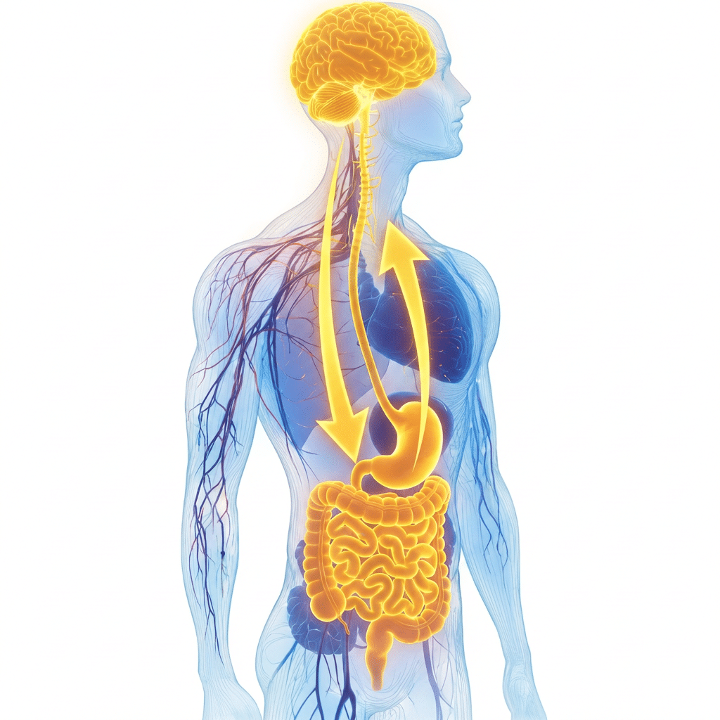 Die Darm-Hirn-Achse bezeichnet die bidirektionale Kommunikationsverbindung zwischen Darm und Gehirn, die über Nerven (vor allem den Vagusnerv), Hormone und das Immunsystem erfolgt. Da Darmbakterien Signale senden, die das Gehirn direkt beeinflussen, hat die Darm-Hirn-Achse maßgeblichen Einfluss auf Psyche, Stimmung und Gesundheit. Stress, Ernährung und Probiotika können diese Achse beeinflussen.