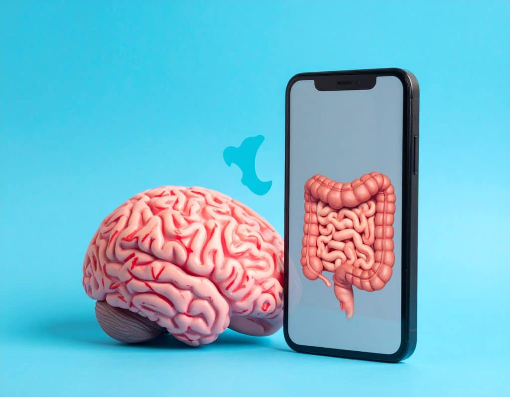 Die Darm-Hirn-Achse ist eine bidirektionale Kommunikationsverbindung, die oft als „Telefonleitung“ beschrieben wird. Über Nerven, Hormone und das Immunsystem ist das Gehirn eng mit dem Darm und dessen eigenem Nervensystem (enterisches Nervensystem oder „Bauchhirn“) verbunden. Dadurch ist der Austausch von Emotionen, Stressreaktionen und Verdauungssignalen möglich.