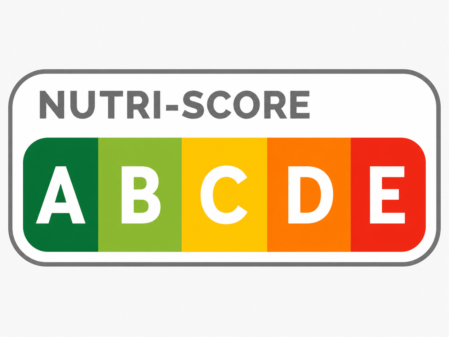 Das offizielle Nutri-Score-Logo mit seiner bekannten fünfstufigen Farbskala von einem dunkelgrünen A bis zu einem roten E.